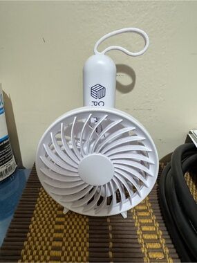 Portable White Handheld Fan - Compact Rechargeable